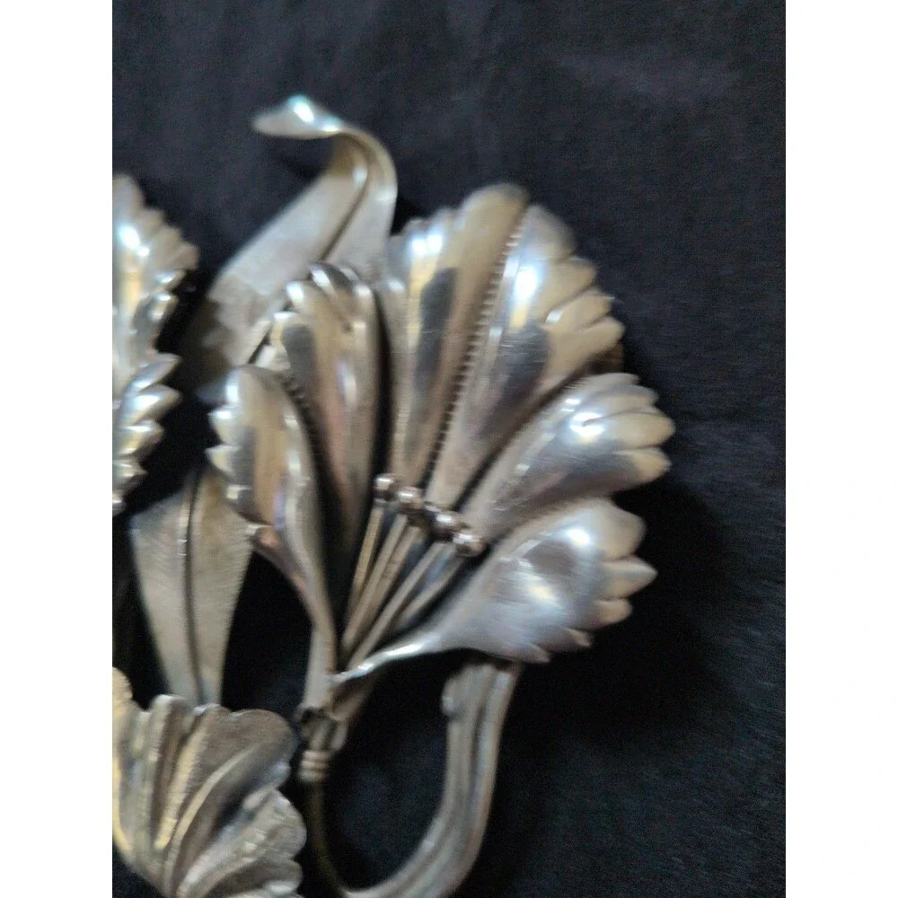 LARGE VINTAGE 925 STERLING SILVER CALLA LILY FLOWER BROOCH PIN 23 GRAMS